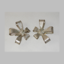 American "Ribbon" Clip Earrings, sterling, marked, c. 1990's