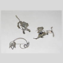 Beau "Three Doggie" Brooches, sterling, signed, c. 1950's