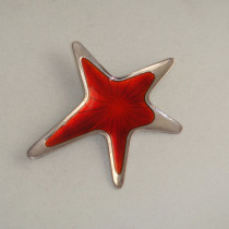 Norwegian "Abstract Star" Brooch, sterling with enamel, marked, c. 1950's-60's