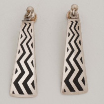 David Andersen "Zig Zag" Earrings, sterling with enamel, signed, c. 1930's
