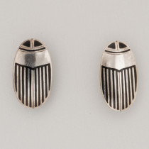 Erik Magnussen "Beetle" Earrings, sterling with enamel, signed, c. 1920's