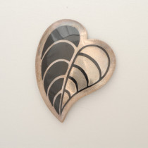 Danish "Leaf" Brooch, sterling with enamel, marked, c. 1950's-60's