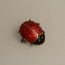 Norwegian "Lady Bug" Brooch, sterling with enamel, marked, c. 1950's