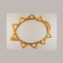 Rey Urban / Age Fausing, Denmark, Triangle Necklace, gilt sterling, signed, c. 1960's