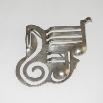 Francisco Rebajes "Musical Notes" Brooch, sterling, signed, c. 1940's