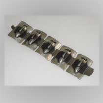 Francisco Rebajes "Mask" Bracelet, sterling with black patinated details, signed, c. 1940's