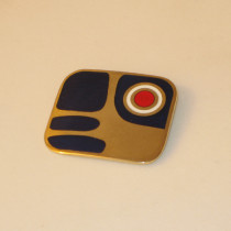 Pierre Cardin Brooch, sterling with champleve enamel, signed, c. 1970's