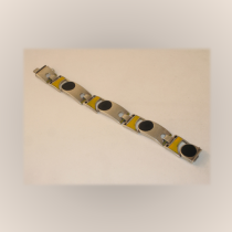Abstract geometric Bracelet, sterling and enamel, c. 1970's