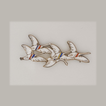 Erik Magnussen "Geese" Brooch, sterling with enamel, signed, c. 1950's