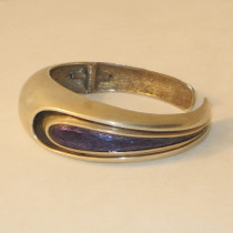 European "Blue Teardrop" Bracelet, Sterling and enamel, c. 1950's