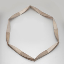 "Hinge" contoured sterling necklace, signed, c. 1998