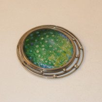 Limoges Enamel "Comet" Brooch, Sterling, signed, c. 1950's