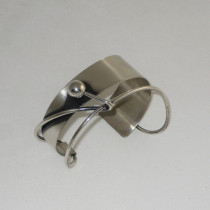 Orb (Otto Robert Bade) "Wire and Sphere" Abstract Bracelet, sterling with patinated details, signed, c. 1950's