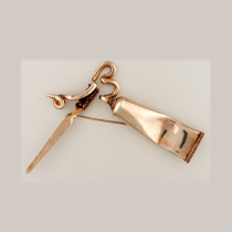 John Plenderleith, Important "Pop Art" brooch, sterling, signed, 1971