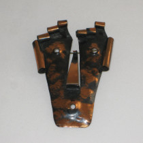 Pujol "Mask" Brooch, hammered copper with black patina details, c. 1940's