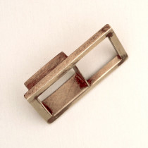Richard Weisenberger "Double Square" Two-Finger Ring, sterling, signed, c. 1990's