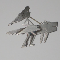 Roberta Williamson "Me and Peetie" Brooch, sterling, signed, c. 1980's