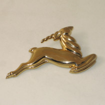 Monet "Gazelle" Brooch, gilt sterling, signed, c. 1940's