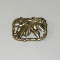 American Arts & Crafts "Acorns" Brooch, sterling with cut-out design and gilt details, marked, c. 1910