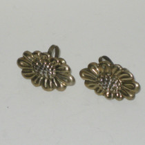 American Arts & Crafts "Daisy" Earrings, sterling with gilt details, marked, c. 1920's