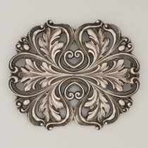 Gorham & Co. Art Nouveau "Arabesque Foliage" Brooch, sterling in relief with cut-out design, marked, c. 1890