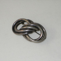 American Art Nouveau "Lover's Knot" Brooch, sterling, marked, c. 1900