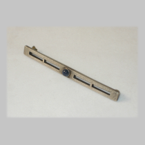 Emery W. Todd / Clemencia C. Cosio / TC Shop "Double Rectangles Long Bar Brooch, hammered sterling set with a blue cabochon sapphire, signed, c. 1910