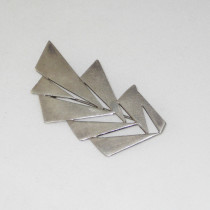 Frank Miraglia "Shooting Triangles" Brooch, sterling with a cut-out design, signed, c. 1950's