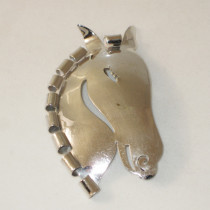American Studio "Pony's Head" Brooch, sterling with cut-out design, marked, c. 1950's