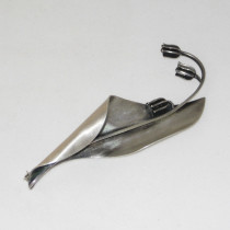 Pujol "Lily of the Valley" Brooch, sterling with blackened details, signed, c. 1940's