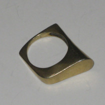 American Studio "Contour" Ring, gilt sterling, marked, c. 1950's