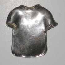 American "T-Shirt" Brooch, sterling, marked, c. 1960's