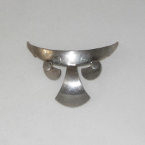 American "Mask" Brooch, sterling, marked, c. 1960's