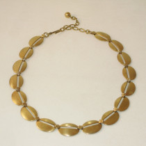 American "Oval Link" Necklace, gilt sterling, marked, c. 1940's
