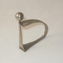 American Studio " Arc and Ball" Cuff / Bracelet, sterling, marked, c. 1950's