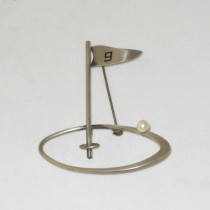 Beau "9th Hole" Brooch, sterling with a pearl and enamel, signed, c. 1950's