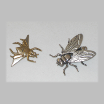 Beau "Bumblebee and Fly" Brooches, sterling, signed, c. 1950's
