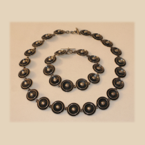 Niels Erik From, Denmark, "Button" Necklace and Bracelet Set, sterling, signed, c. 1940's