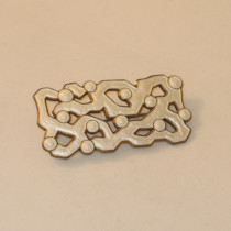 Norwegian "Amoeba" Brooch, sterling with enamel, marked, c. 1950's - 60's