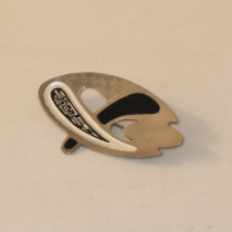 German "Painter's Palette" Brooch, sterling with enamel, marked, c. 1950's