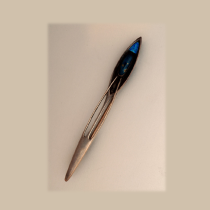 Theodor Fahrner Brooch, Sterling with Enamel and a Cabochon Lapis, signed, c. 1905