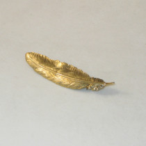 American "Feather" Brooch, gilt sterling, marked, c. 1900