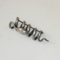 American "Coiled Snake" flower holder brooch, sterling with chrysoprase eyes, marked, c. 1890