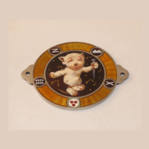 "Bonzo" Clothing Badge, Sterling and Enamel, marked, c. 1930's