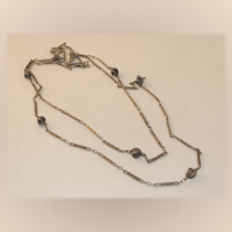 German Jugendstil Necklace, Silver with Labradorite, marked, c. 1915