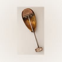 Peter Macchiarini "African Mask" Brooch, sterling, copper and brass set with bone details, signed, c. 1950's