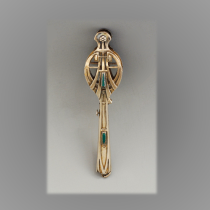 Peter Behrens Lorgnette, Sterling with Chrysoprase, marked, c. 1905