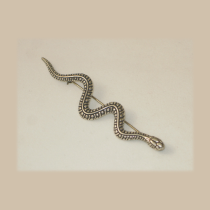 American "Grass Snake" brooch, sterling with scale details, marked, c. 1900