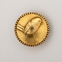 Berthold Loeffler / Wiener Werkstaette "Bird" brooch, Gilt silver, marked, original WW box, c. 1910