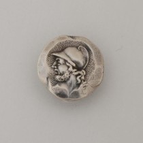 Shiebler "Homeric" Coin Lapel Button, sterling, signed, c. 1880's